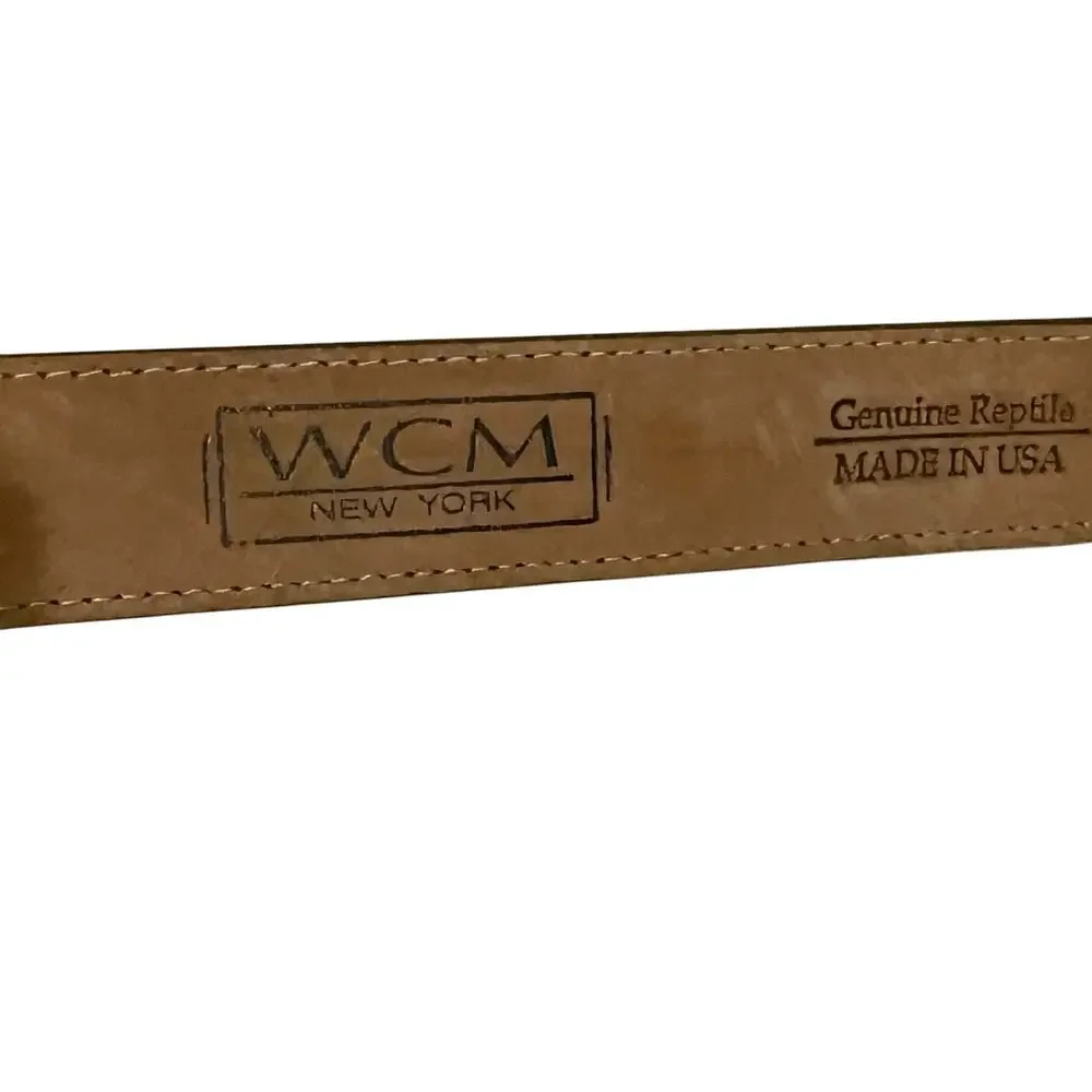 WCM New York Gold Genuine Reptile Vintage Belt USA Made Size M/ 3044 39